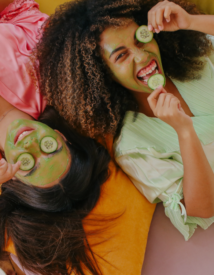 Women laughing in vibrant colors